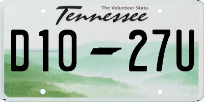 TN license plate D1027U