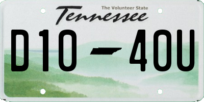 TN license plate D1040U