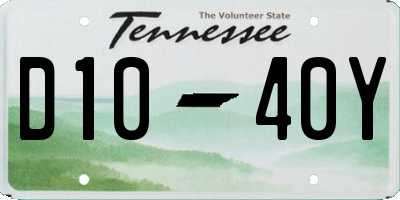 TN license plate D1040Y