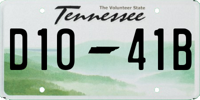 TN license plate D1041B