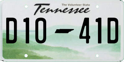 TN license plate D1041D