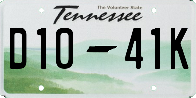 TN license plate D1041K