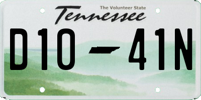 TN license plate D1041N