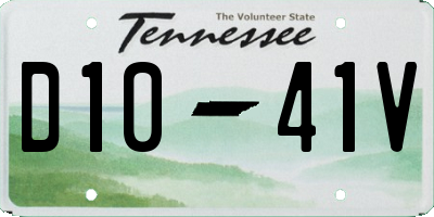 TN license plate D1041V