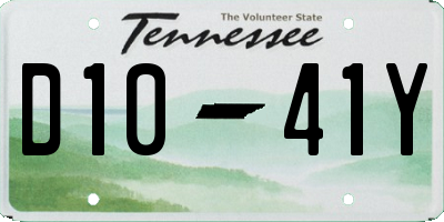 TN license plate D1041Y