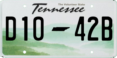 TN license plate D1042B