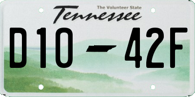 TN license plate D1042F