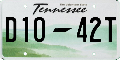 TN license plate D1042T