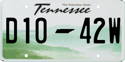 TN license plate D1042W