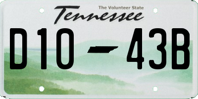 TN license plate D1043B