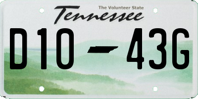 TN license plate D1043G