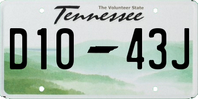 TN license plate D1043J