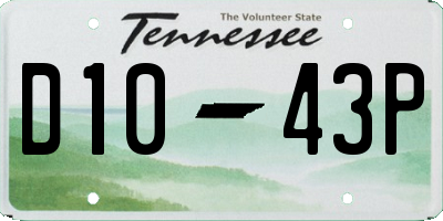 TN license plate D1043P