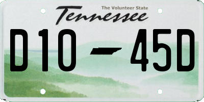 TN license plate D1045D