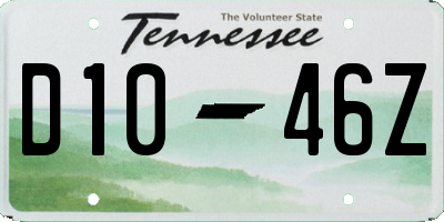 TN license plate D1046Z