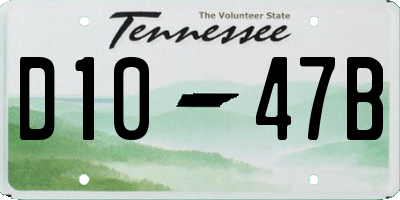 TN license plate D1047B