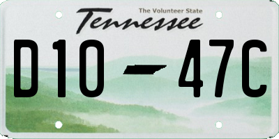TN license plate D1047C