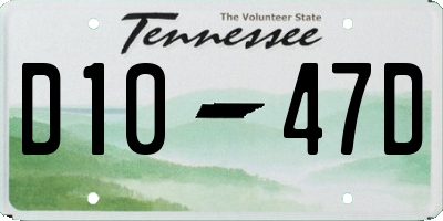 TN license plate D1047D
