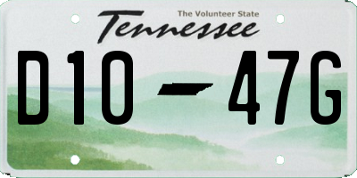 TN license plate D1047G