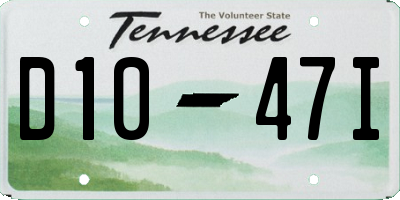 TN license plate D1047I