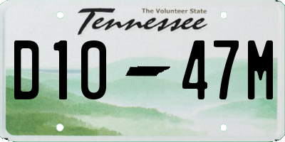 TN license plate D1047M