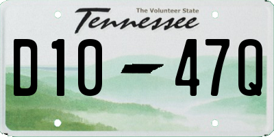 TN license plate D1047Q