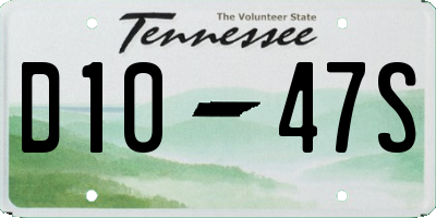TN license plate D1047S