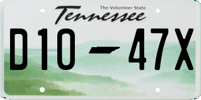 TN license plate D1047X