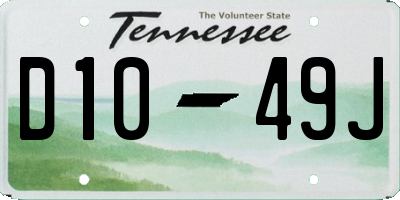 TN license plate D1049J