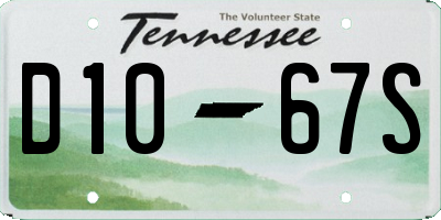 TN license plate D1067S