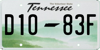 TN license plate D1083F