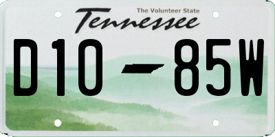 TN license plate D1085W