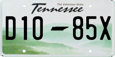 TN license plate D1085X