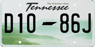 TN license plate D1086J