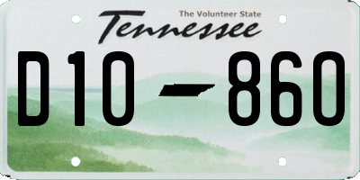 TN license plate D1086O