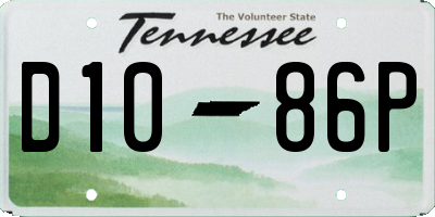 TN license plate D1086P