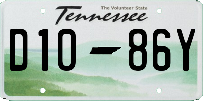 TN license plate D1086Y