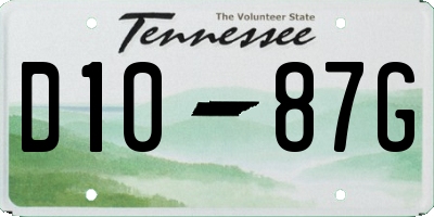 TN license plate D1087G