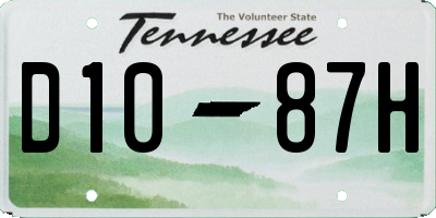 TN license plate D1087H