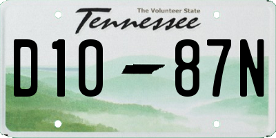 TN license plate D1087N