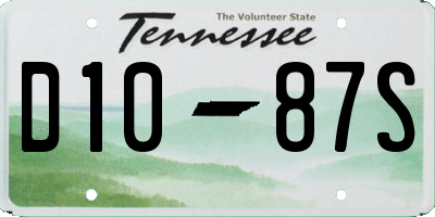 TN license plate D1087S