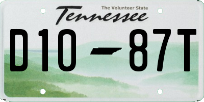 TN license plate D1087T