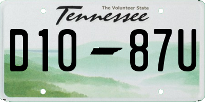 TN license plate D1087U