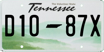 TN license plate D1087X
