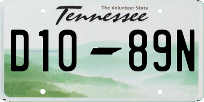 TN license plate D1089N