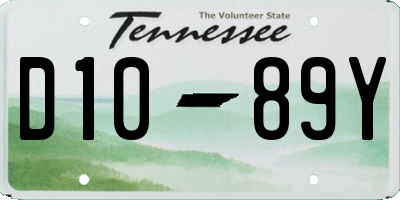 TN license plate D1089Y