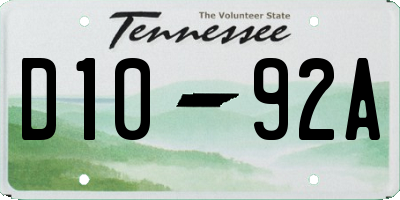 TN license plate D1092A