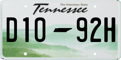 TN license plate D1092H
