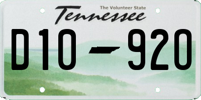 TN license plate D1092O