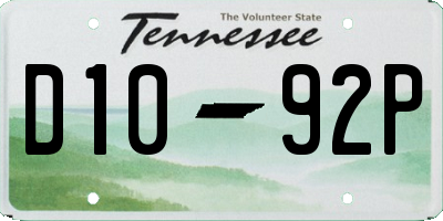 TN license plate D1092P